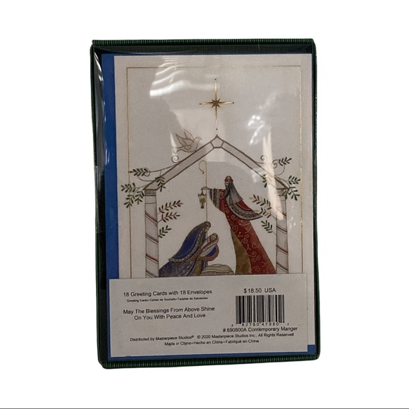 Christmas Blessings Contemporary Manager Greeting Cards 18pcs - Picture 2 of 2